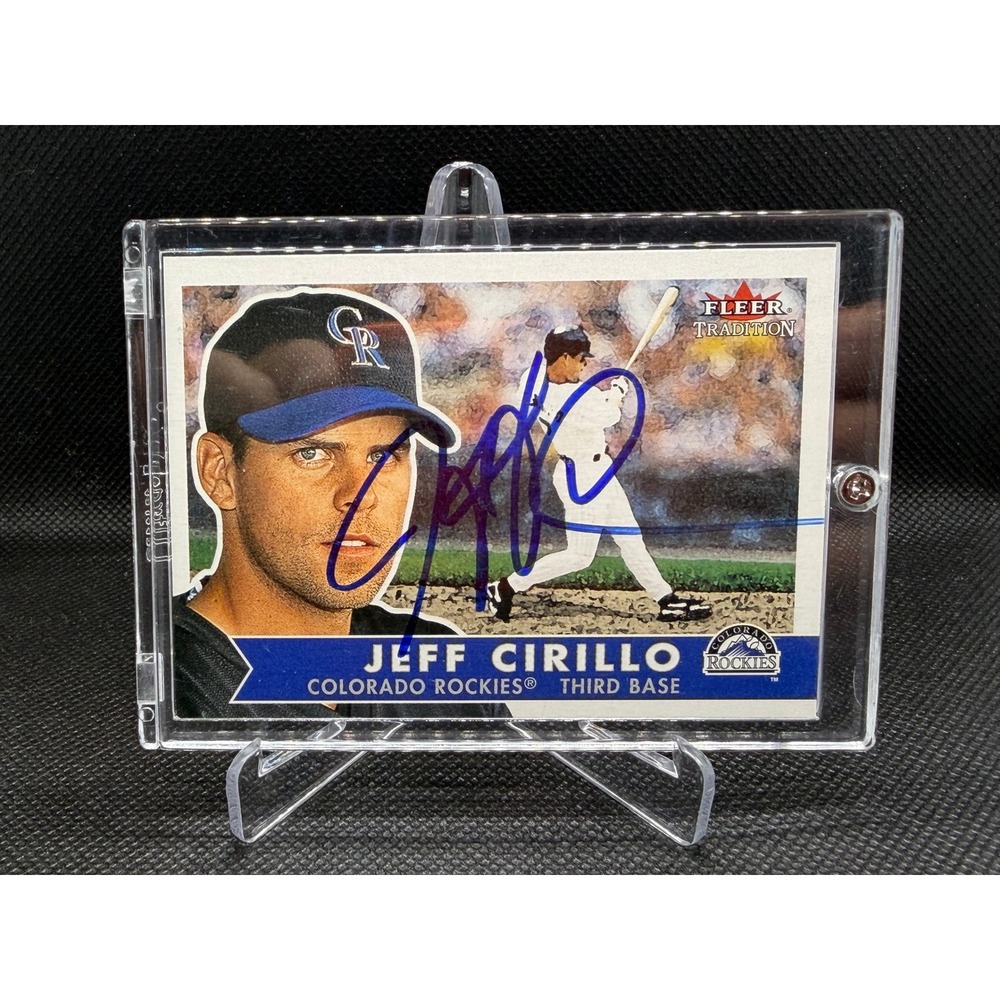 Jeff Cirillo Signed 2001 Fleer Tradition Colorado Rockies Card 285 Blue Auto